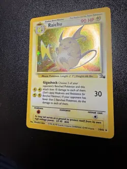 Pokemon TCG Raichu Holo Rare Card 14/62 Fossil Unlimited NM - Image 2