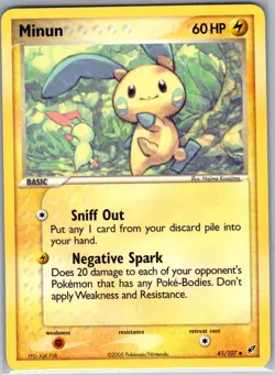 Minun 41/107 Non Holo Deoxys - Pokemon Card - NM - Image 1