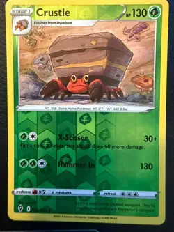 Crustle 012/203 Uncommon Evolving Skies Pokemon Reverse Holo Near Mint - Image 1