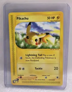 PIKACHU ~ Expedition Base Set ~ Common ~ Pokemon Card ~ 124/165 ~ Vintage 2002 - Image 2