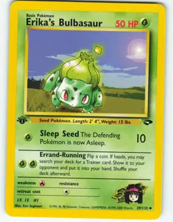 Erika's Bulbasaur - 1st Edition - 39/132 Gym Challenge - Pokemon TCG - 2000 - Image 1