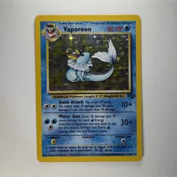 Pokemon Vaporeon Jungle Holo Rare 12/64 80 HP Unlimited 1999 Wizards English - Image 1