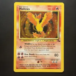 Pokemon Vintage Holo Moltres 12/62 Fossil Wizards Of The Coast 1999 - Image 1