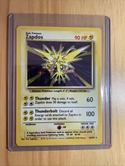 Pokemon TCG - Zapdos 16/102 Base Set Holo Rare WOTC - MP - Image 1