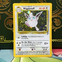 Pokemon TCG Wigglytuff 19/130 ☆ HOLO W/Swirl 🌀 Base Set 2 Vintage LP - Image 1