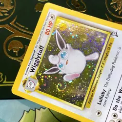 Pokemon TCG Wigglytuff 19/130 ☆ HOLO W/Swirl 🌀 Base Set 2 Vintage LP - Image 4