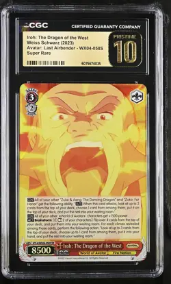 2023 Weiss Schwarz ATLA #WX04-058S Iroh: The Dragon of the West CGC 10 - Image 1