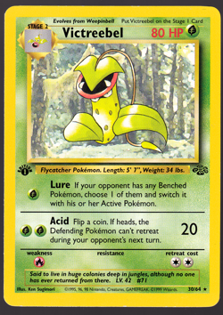 Victreebel 30/64 1st Edition Jungle Pokemon Card 1999 LP - Image 1