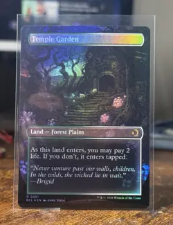 MTG - Temple Garden (borderless foil) - Lorwyn Eclipsed NM - Image 2