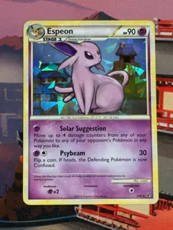 Espeon 2/90 Cracked Ice Holo Rare HGSS Undaunted Pokemon Holo MP - Image 1