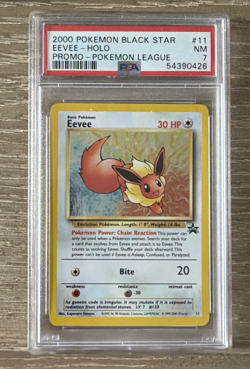 2000 POKEMON PROMO BLACK STAR 11 EEVEE-HOLO POKEMON LEAGUE PSA 7 - Image 1