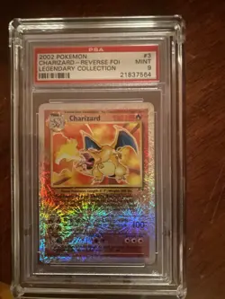 2002 POKEMON LEGENDARY COLLECTION #3 CHARIZARD-REVERSE FOIL PSA 9 -NO OFFERS - Image 1