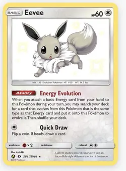 Pokemon Eevee TCG SV41/SV94 Hidden Fates Shiny Vault Holo Rare - Image 1