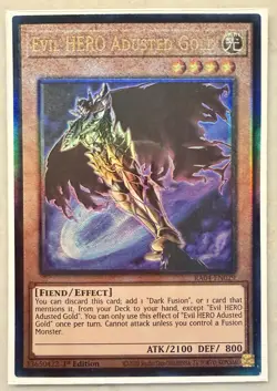 Evil HERO Adusted Gold 1st Edition Prismatic Ultimate Rare RA04-EN029 Yu-Gi-Oh! - Image 1