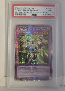 YU-GI-OH! RAO3 #EN153 E-HERO THUNDER GIANT MINT 1ST ED-QUARTER CENTURY SCR PSA 9 - Image 1