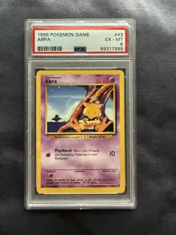 Pokemon Abra 43/102 Base Set Regular Common PSA 6 Trading Card - Image 1