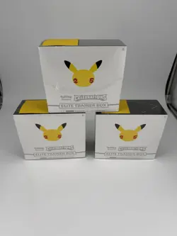 Pokemon Celebrations Elite Trainer Box Pikachu English Card Game All 3 boxes - Image 1