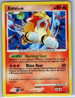 Entei - 4/132 (Cracked Ice Holo) 004/132 - Pokemon Card - LP - Image 1