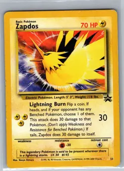 Zapdos 23 Non Holo WoTC Promo - Pokemon Card - NM - Image 1