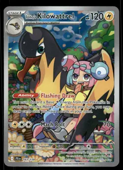 Pokemon Cards Iono's Kilowattrel 163/159 Journey Together Illustration Rare NM - Image 1