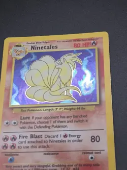 Ninetales Base Set Holo Unlimited Rare Card 12/102 1999 vintage Pokemon Card - Image 4