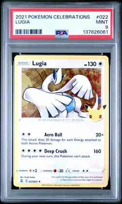 2021 POKEMON CELEBRATIONS #022 LUGIA PSA 9 - Image 1