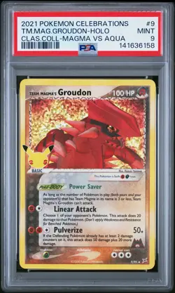 2021 POKEMON CELEBRATIONS CLASSIC COLL #9 TEAM MAGMA'S GROUDON-HOLO PSA 9 - Image 1