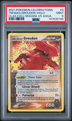 2021 POKEMON CELEBRATIONS CLASSIC COLL #9 TEAM MAGMA'S GROUDON-HOLO PSA 9 - Image 1