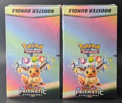Lot of (2) Pokemon SV8.5 Prismatic Evolutions SEALED Booster Bundle Display Case - Image 1