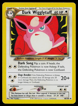 Dark Wigglytuff 40/105 Uncommon Neo Destiny Pokemon Card - Image 1
