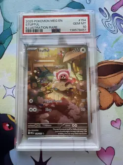 Pokemon Mega Evolution 2025 Stufful Illustration Rare Card 154/132 Psa 10 - Image 1