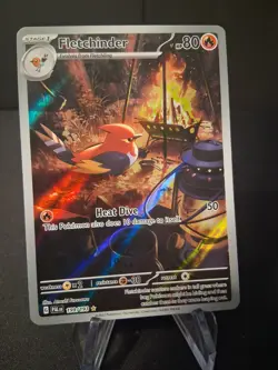 Pokemon TCG Fletchinder 199/193 SV02 Paldea Evolved Illustration Holo Card - Image 1