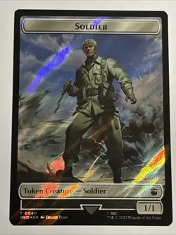 MTG Universes Beyond: Doctor Who Soldier/Cyberman Token Surge Foil 0040/0056 - Image 1