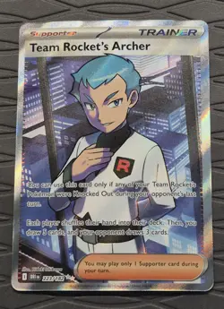 Team Rocket's Archer 223/182 Pokemon Destined Rivals Holo Pokemon Card NM - Image 1
