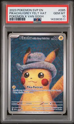 2023 POKEMON x Van Gogh - Pikachu with a Grey Felt Hat PSA 10 - Image 1
