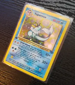 Pokemon Vaporeon 1st Edition Holo Rare Jungle 12/64 WoTC 1999 Raw LP - Image 3