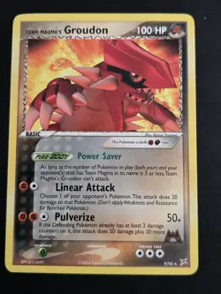 2004 VINTAGE POKEMON TEAM MAGMA'S GROUDON 9 EX MAGMA VS AQUA NONHOLO EXCLUSIVE - Image 1