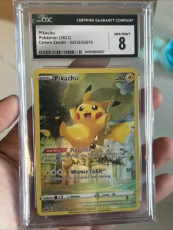 Pokemon TCG Pikachu GG30/GG70 Crown Zenith: Galarian Gallery Holo CGC 8 - Image 1