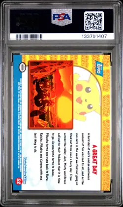 1999 TOPPS POKEMON THE MOVIE EDT A GREAT DAY #58 MOVIE EDITION PSA 9 - Image 2