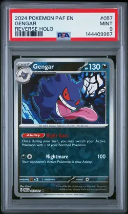 2024 POKEMON PAF EN-PALDEAN FATES REVERSE HOLO #057 GENGAR PSA 9 - Image 1