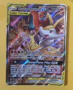 Pokemon TCG Charizard & Braixen GX SM230 Black Star Promo Holo Full Art PLAYED - Image 1