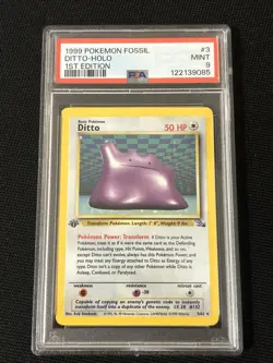 Pokemon Ditto 3/62 1st Edition Fossil Holo (Fresh Grade) *PSA 9* - Image 1