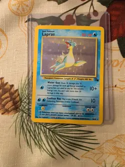 Pokemon TCG Lapras Fossil Holo Unlimited Rare Card 10/62 - Image 1