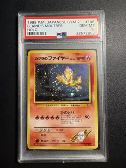 PSA 10 Blaine's Moltres No. 146 Gym Challenge Japanese Pokemon Card - Image 1