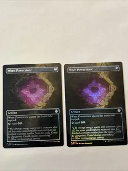 MTG Magic the Gathering Card LP - Worn Powerstone X2 Borderless FOIL Commander - Image 1