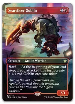 Searslicer Goblin (Borderless) #332 (Foil) (NM) Foundations FDN Magic MTG - Image 1