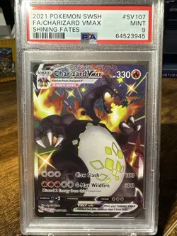 2021 POKEMON SWORD & SHIELD SHINING FATES #SV107 FULL ART/CHARIZARD VMAX PSA 9 - Image 1