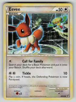 Eevee 48/90 Common HGSS Undaunted Pokemon NM - Image 1