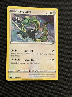 Rayquaza SWSH029 Pokemon Black Star Promo Cosmos Holo Crown Zenith Variant C - Image 1