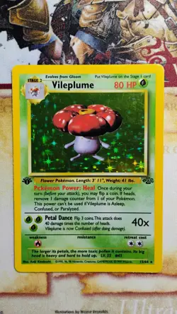 Vileplume 15/64 Holo Rare 1st Edition Jungle LP Pokemon - Image 1